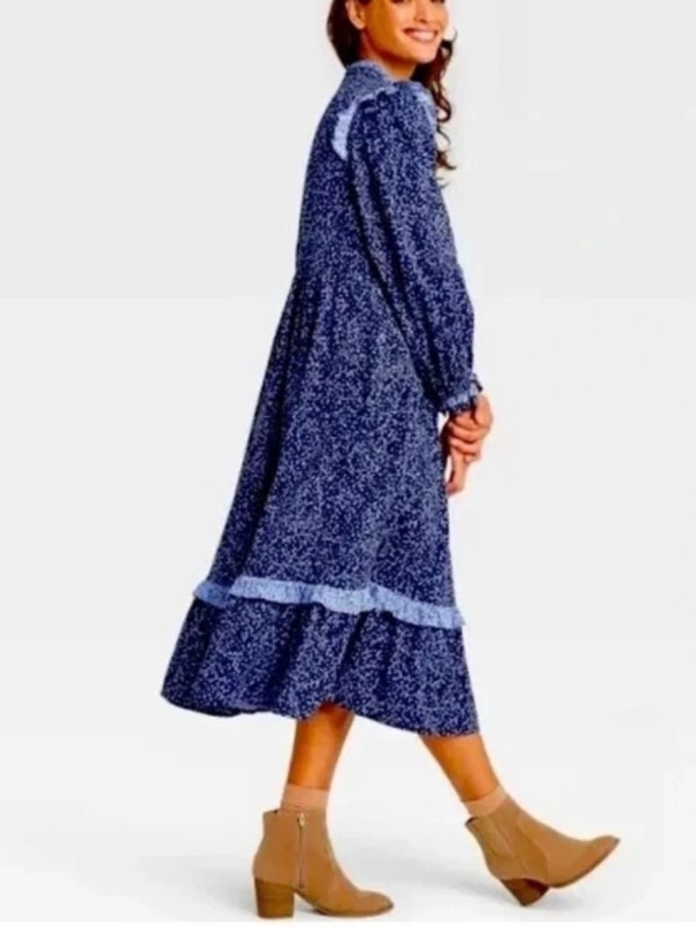 Universal Thread Dress Size XS Prairie Target Blue Floral Farmcore Country NWT - Picture 5 of 5